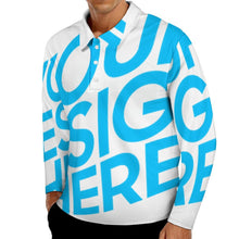 Lade das Bild in den Galerie-Viewer, Einzelbilddruck Sport Langarm Polo Shirt Hemd Langarmhemd Businesshemd SDS008 Herren / Männer mit Fotos Muster Text Logo selbst gestalten und bedrucken