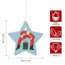 Lade das Bild in den Galerie-Viewer, Weihnachtssterne als kleine Anhänger aus Keramik für Weihnachten mit Foto & Text selbst gestalten und bedrucken