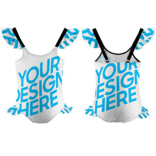 Lade das Bild in den Galerie-Viewer, Badeanzug mit Rüschen NT040 für Mädchen selbst gestalten und bedrucken