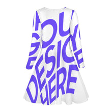 Lade das Bild in den Galerie-Viewer, Einzelbild-Design Mädchen Langarm Kleid CRQ mit Foto Design Motiv Text selbst gestalten und bedrucken