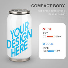 Lade das Bild in den Galerie-Viewer, Cola Cup 300ml / 500ml Becher Thermobecher aus Edelstahl 304 mit Deckel und Strohhalm mit Foto Muster Text Logo selbst gestalten und bedrucken