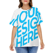 Lade das Bild in den Galerie-Viewer, Große Größen Einzelbilddruck Damen / Frauen T-Shirt TSHIRT Kurzarm A562 mit Fotos Muster Text Logo selbst gestalten und bedrucken