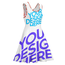 Lade das Bild in den Galerie-Viewer, Runder Kragen, ohne Ärmel, Kurzes und casuales Kleid für Damen Frauen mit Ihrem eigenen Design Logo oder Foto selbst gestalten und bedrucken