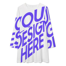 Lade das Bild in den Galerie-Viewer, Einzelbild-Design Damen Fashion Langarm Kleid Freizeitkleid mit Spleißen-Still F72Q mit Foto Design Motiv Text selbst gestalten und bedrucken