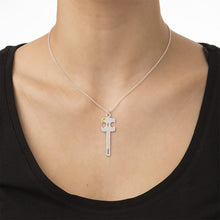 Lade das Bild in den Galerie-Viewer, Partner Schlüsselanhänger mit Geburtssteinen X0040 in 925 Sterling Silber mit 18K Gold / Roségold Vergoldung Länge verstellbar selbst gestalten