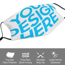 Lade das Bild in den Galerie-Viewer, 5 Stück / Packung Erwachsene Gesichtsmaske Alltagsmaske 20*15cm mit verstellbaren Ohrenschlaufen selbst gestalten und bedrucken