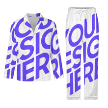 Lade das Bild in den Galerie-Viewer, Einzelbild-Design Herren / Männer Schlafanzug Pyjama Set Langarm - Kragen Classic (2 tlg.) SDS062 mit Foto Design Motiv Text selbst gestalten und bedrucken