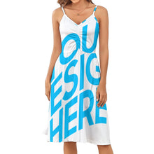 Lade das Bild in den Galerie-Viewer, Einzelbilddruck Langes Trägerkleid Midikleid mit schmalen Trägern AJQ mit Fotos Muster Text Logo selbst gestalten und bedrucken
