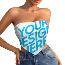 Lade das Bild in den Galerie-Viewer, Einzelbild-Design Damen / Frauen Bandeau Crop Top trägerlos mit Foto Design Motiv Text selbst gestalten und bedrucken