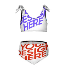 Lade das Bild in den Galerie-Viewer, Multi-Image-Design Mädchen Bustier Bikini mit Bindedetail an den Schultern (2-St) NT022 mit Foto Design Motiv Text selbst gestalten und bedrucken