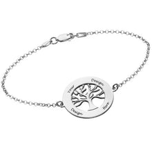 Lade das Bild in den Galerie-Viewer, Graviertes Stammbaum Armband S0031 mit Gravur mit 18K Gold Roségold Vergoldung selbst gestalten