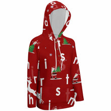 Lade das Bild in den Galerie-Viewer, Kapuzenpullover Sweatshirt Hoodie QH mit Knöpfen für Damen Frauen mit Foto selbst gestalten und bedrucken