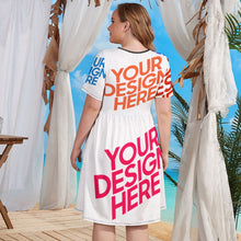 Lade das Bild in den Galerie-Viewer, Multi-Image-Design Damen / Frauen Kleid Shirtkleid Große Größen NZ034 mit Foto Design Motiv Text selbst gestalten und bedrucken