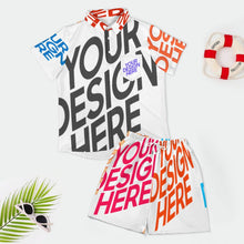 Lade das Bild in den Galerie-Viewer, Multi-Image-Design Herren / Männer Kurzarmhemd Set Kurzarm und Shorts B339D1P mit Foto Design Motiv Text selbst gestalten und bedrucken