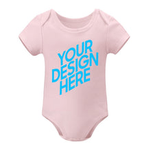 Lade das Bild in den Galerie-Viewer, Overall Kurzarm Strampler Baby Bodysuit mit Foto Text selbst gestalten und bedrucken
