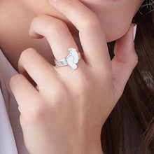 Lade das Bild in den Galerie-Viewer, Personalisierter Birth Foot Ring Geburt Fuß Ring J0027 mit Text Gravur nach Wunsch mit 18K Gold Roségold Vergoldung selbst gestalten