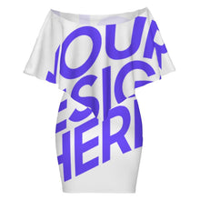 Lade das Bild in den Galerie-Viewer, Einzelbild-Design 2024 NEW Jerseykleid Schal-Kleid mit Rüschen MXLD017 mit Foto Design Motiv Text selbst gestalten und bedrucken (Simple Design)