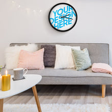 Lade das Bild in den Galerie-Viewer, Fashion Wanduhr ohne Tickgeräusche im modern Stil mit Lautlosem Uhrwerk - Große Wand Uhr 25 cm für Büro Küche Schlafzimmer Wohnzimmer Klassenzimmer mit Fotos Muster Text Logo selbst gestalten und bedrucken