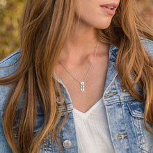 Lade das Bild in den Galerie-Viewer, Herzförmige Familienkette mit Drei Herzen Anhänger X0056 in Sterling Silber mit 18K Gold Roségold Vergoldung Länge verstellbar selbst gestalten