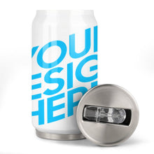 Lade das Bild in den Galerie-Viewer, Vollprint Cola Cup Becher Thermobecher aus Edelstahl 304 mit Deckel und Strohhalm 300ml / 500ml mit Foto Muster Text Logo selbst gestalten und bedrucken