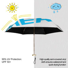 Lade das Bild in den Galerie-Viewer, Kleine goldene Regenschirm Mini Regenschirm Taschenregenschirm mit Fotos Muster Text Logo selbst gestalten und bedrucken