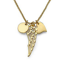Lade das Bild in den Galerie-Viewer, Personalisierte Engelsflügel-Halskette mit Buchstaben Gravur X0027 aus 18K Gold- / Rosévergoldetes 925er Sterlingsilber / Kupfer selbst gestalten