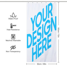 Lade das Bild in den Galerie-Viewer, Wasserdichtes Badvorhang Duschvorhang 36x72Inch (90x180cm) 72x72Inch (180x180cm) selbst gestalten und bedrucken