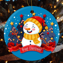 Lade das Bild in den Galerie-Viewer, Beidseitige keramike runde Christbaumschmuck Weihachtsbaumaufhänger mit Foto Text selbst gestalten und bedrucken