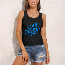 Lade das Bild in den Galerie-Viewer, Damen / Frauen Tanktop aus elastischer Baumwoll-Qualität in I-Form A-011 mit Fotos Muster Text Logo selbst gestalten und bedrucken