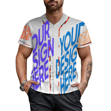 Lade das Bild in den Galerie-Viewer, Multi-Image-Design Herren / Männer Baseball Jersey Trikot mit Foto Design Motiv Text selbst gestalten und bedrucken