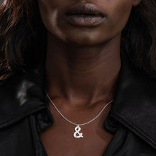 Lade das Bild in den Galerie-Viewer, Gold- / Rosévergoldetes 925er Sterling Silber & Symbol Halskette X0007 mit Zirkonia mit Namen Gravur selbst gestalten