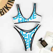 Lade das Bild in den Galerie-Viewer, Einzelbilddruck Damen Triangel-Bikini 2 tlg. Set S99D54 mit Push-up-Effekt mit Foto Muster Text Logo selbst gestalten und bedrucken
