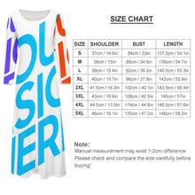 Lade das Bild in den Galerie-Viewer, Bis 5XL Multi-Image-Druck Frauen Rundhals A-Line Langarm Kleid lang mit Fotos Muster Text Logo selbst gestalten und bedrucken