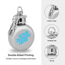 Lade das Bild in den Galerie-Viewer, Kleine Mini Weinflasche mit doppelseitigem UV Druck aus Lebensmittelqualität Metall Edelstahl mit Foto selbst gestalten und bedrucken