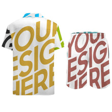 Lade das Bild in den Galerie-Viewer, Multi-Image-Druck Männer / Herren Sommer Bademode Set 2-tlg mit Badehose kurz mit Fotos Muster Text Logo selbst gestalten und bedrucken