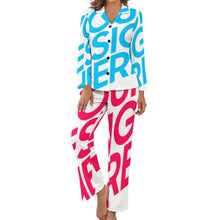 Lade das Bild in den Galerie-Viewer, Einzelbild-Design Schlafanzug Zweiteiliger Homewear Pyjama aus Satin für Damen/Frauen DTZREV1 mit Foto Design Motiv Text selbst gestalten und bedrucken