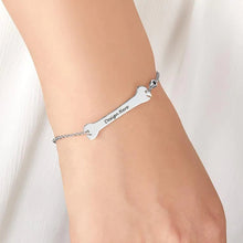 Lade das Bild in den Galerie-Viewer, Long Bone Armband Armkette mit Anhänger Knochen mit Gravur S0037 mit 18K Gold Roségold Vergoldung selbst gestalten
