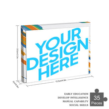 Lade das Bild in den Galerie-Viewer, Foto Puzzle Holz Spielzeug mit flachem Box - horizontale Version - selbst gestalten und bedrucken