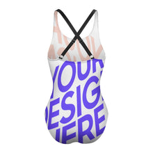 Lade das Bild in den Galerie-Viewer, Sexy modisches 2023 Multi-Image-Druck Damen / Frauen One-piece Swimsuit Swimwear Badeanzug mit tiefem Rundhalsausschnitt LT3150 mit Fotos Muster Text Logo selbst gestalten und bedrucken