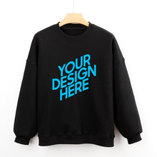 Lade das Bild in den Galerie-Viewer, Dicker Rundhalspullover Sweatshirts mit Puffärmel Vorderdruck D85 für Damen Frauen mit Foto selbst gestalten und bedrucken