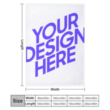 Lade das Bild in den Galerie-Viewer, Tagesdecke Kuscheldecke Wohndecke Flanell Sofadecke Home Living für Zuhause und unterwegs mit Foto Design Motiv Text selbst gestalten und bedrucken (Vertikale Version)