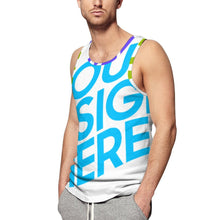Lade das Bild in den Galerie-Viewer, Cooles Multi-Image-Druck Männer / Herren Tank Top Fashion Streetstyle Muskelshirt Muscle Shirt mit Fotos Muster Text Logo selbst gestalten und bedrucken
