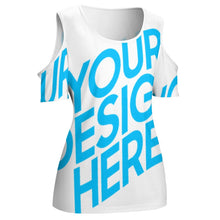 Lade das Bild in den Galerie-Viewer, Kurzarmshirt Schulterfreie Shirts TSHIRT mit U-Ausschnitt für Damen Frauen mit Foto selbst gestalten und bedrucken