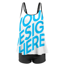 Lade das Bild in den Galerie-Viewer, Große Größen Einzelbilddruck Voll Druck Damen / Frauen Tankini Set Over Size QZ6072 mit Fotos Muster Text Logo selbst gestalten und bedrucken