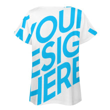 Lade das Bild in den Galerie-Viewer, Einzelbilddruck Vollprint Tshirt Damen mit wellenförmigem Ausschnitt BBT mit Foto Muster Text Logo selbst gestalten und bedrucken