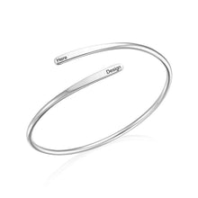 Lade das Bild in den Galerie-Viewer, Cuff Bracelet Offener Armreif S0014 aus 925 Sterling Silber mit Gravur selbst gestalten
