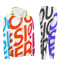 Lade das Bild in den Galerie-Viewer, Multi-Image-Druck Männer / Herren Full Print Kapuzenpullover Hoodie Set Trainingsanzug 2-tlg Streetwear Jogginganzug 4T03 mit Fotos Muster Text Logo selbst gestalten und bedrucken