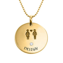 Lade das Bild in den Galerie-Viewer, Paar Halskette für Freund und Freundin in Sterling Silber aus 18K vergoldetem / 18K Rosévergoldetem 925er Silber / Kupfer X0017 mit Namen Gravur selbst gestalten