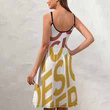 Lade das Bild in den Galerie-Viewer, Multi-Image-Design Damen / Frauen Sommerkleid Sling Kleid Trägerkleid mit V-Ausschnitt und mit Spaghetti-Träger NZ016 mit Foto Design Motiv Text selbst gestalten und bedrucken