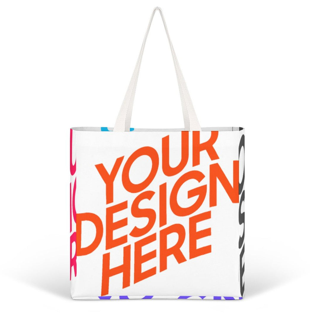 Canvas Handtasche Shopper Umhängetasche Jutebeutel lange Henkel Volldruck mit Fotos Muster Text Logo selbst gestalten und bedrucken